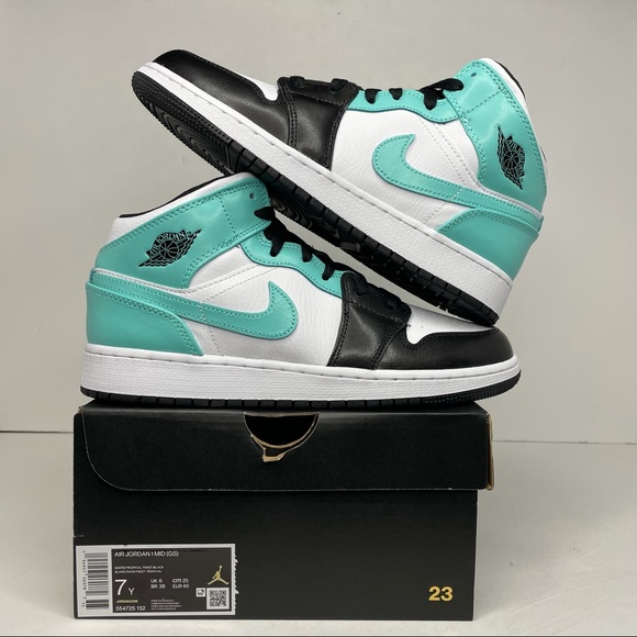 Jordan Shoes - Nike Air Jordan 1 Retro Mid GS “Tropical Teal” NEW